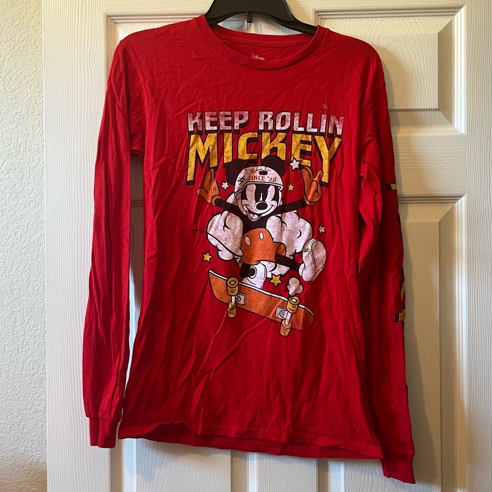 “Keep rolling Mickey” Mickey Mouse long sleeve shirt